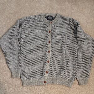 Woolrich Vintage Gray Cardigan with tiny heart Accents L